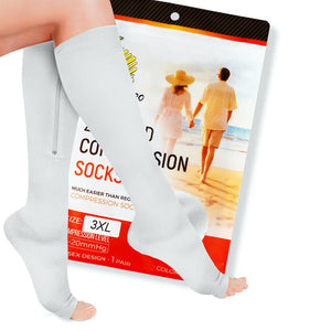 15-20mmHg Open Toe Zippered Compression Socks
